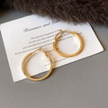 Classic gold-plated hoop earrings set in a smooth circular minimalist design for women - Gold Large Circle 29mm (88# Steel Needle)