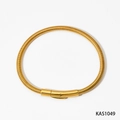 Elegant gold snake bone textured bracelet with a polished clasp on a white background - Gold Snake Chain Bracelet (KAS1049)