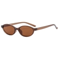 Vintage oval sunglasses with amber tortoiseshell frame and translucent brown lenses - Tea Frame Tea Lens
