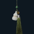 Traditional white jade gourd pendant with green silk tassel and vintage bead accents - Luminous Gourd Style (6) / Approx. 3.2x1.8cm - Without Aroma Pill