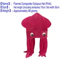 Roze fluwelen octopushut voor Halloween met grote ogen en lange tentakels voor fotografie - Roze octopus