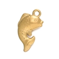 Gold plated stainless steel fish pendant charm with detailed scales for DIY jewelry making - Gold 544# Small Fish / 9.5*16.5mm