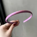 Slim lilac satin headband with smooth glossy finish in minimalist jelly color design - Light Purple