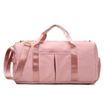 Pink nylon sports duffel bag with adjustable shoulder strap and spacious side pockets - Thickened Pink