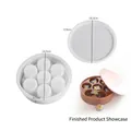Moule en silicone pour boîte de rangement ronde pour dés à 7 trous avec couvercle - Moule à dés de style simple n° 2