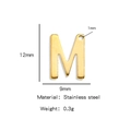 Gold plated stainless steel letter M pendant for DIY jewelry making 12mm x 9mm size - Letter M