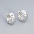 Minimalist S925 sterling silver hoop earrings with twisted spiral design in bright silver - 925 Silver / Silver
