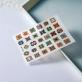 Adesivi per nail art 5D in rilievo con motivi geometrici vintage e texture - Stile Mandala Boemo Vintage (FEB-382)