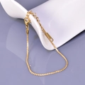 Minimalist gold plated snake bone chain necklace with lobster clasp and adjustable link - 18K Gold Bracelet