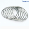 Set of 7 silver stainless steel stackable bangles with minimalist polished finish - Steel-colored 7 Rings / Width 2mm Inner Diameter 55mm
