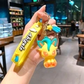 Cute yellow cartoon creature keychain with yellow silicone wrist strap and star pendant - B353-8 Ye Yibu / Large