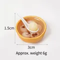 Miniature golden bowl keychain with sweet soup balls, 3cm diameter toy model - 3cm Gold Bowl-No.12 (No Hook)