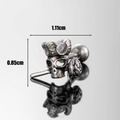 Punk style stainless steel skull and rose stud earring with crown and zircon stone - Silver Crown Rose Skull Style (S320)