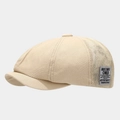 Ademende mesh pet voor heren en dames in beige retro Britse stijl patchwork - Verstelbaar / Beige