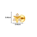 Goldener Titan-Ohrstecker im Dreiecks-Design mit drei funkelnden Zirkonia-Steinen - Einfacher Dreieck-Stil (T2580-7#) / Gold