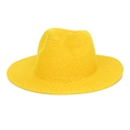 Cappello fedora in paglia giallo brillante con trama a spirale per viaggi all'aperto - Giallo
