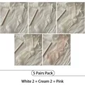 Set of 5 ultra-thin silk ballet style socks in white, cream, and pale pink colors - 5 Pairs / White 2 + Cream 2 + Pink