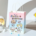 Cute gradient paper gift bag with cartoon space bear and Smile Everyday prints - 120g White Kraft Paper / Lovely Life - Small / 15x21x8cm