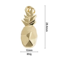 Detailed view of gold pineapple pendant with size 28.4mm x 10.6mm and 6g weight - Gold Pineapple