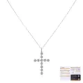 Collar de cruz de plata de ley S925 con moissanita y certificado GRA profesional - Estilo Cruz de Moissanita Color D VVS1