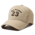 Klassische Baseballkappe in hellem Khaki mit Est. Number 23 Vintage-Stickerei vorne - Verstellbar / Khaki