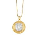 Gold plated initial U necklace with sparkling crystals and fine box chain necklace - Letter U