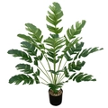 Artificial variegated traveler's palm tree in a black pot for home decor - 18-Head Traveler's Banana Tree Green White (Without Pot)