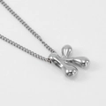 Polished silver metal necklace with abstract cross pendant on thin silver chain - Steel Letter K