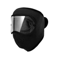 Winter fleece balaclava mask in solid black with integrated anti-fog protective goggles - Plain Style / Black