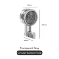 Transparent grey round vacuum suction cup hook with metal hanger and 58mm diameter - Standard Type / Transparent Gray