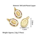 Collana con pendente Vergine Maria e zirconi colorati placcata in oro 18K su rame - Stile B / Solo Ciondolo (Senza Catena)