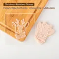 Christmas reindeer cookie stamp with acrylic handle and 6.3x7.8cm reindeer pattern - Pattern 6.3x7.8cm/Frame 11.8x11.2cm