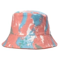 Chapeau bob réversible en coton avec motif tie-dye rose et bleu pour l'extérieur - L (58-60cm) / Orange Bleu