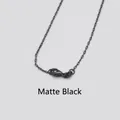 Cadena de collar negro mate con cierre de langosta y eslabones metálicos finos - Negro Mate