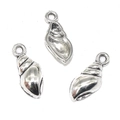 Three silver conch shell alloy pendants for DIY ocean-themed jewelry making and bracelets - Conch Style (A5-325) / Antique Silver