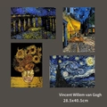 Set de arte de raspado Van Gogh con Noche Estrellada y Girasoles de 28,5x40,5 cm - Serie de obras maestras de Van Gogh (4 hojas con bolígrafo dorado)