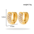 Vergoldete Edelstahl-C-Ohrringe mit Mikro-Strasssteinen in eleganter Gold-Ausführung - Goldene Pavé-Creole