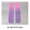 Pink and purple gradient yoga socks with non-slip silicone grips on bottom - 37-42 / Pale Red Purple