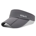 Dark grey foldable sports sun visor with breathable holes and NY&JA logo embroidery - Adjustable / Dark Gray