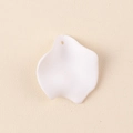 White matte acrylic flower petal charm with single hole for DIY jewelry making - 10Pcs Medium / White