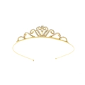 Serre-tête couronne de princesse dorée scintillante avec strass pour filles - Couronne classique dorée en forme de cœur de feuille (Style 56)