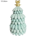 Standing mint green Christmas tree foil balloon set with gold bell topper 72x130cm - Light Green