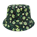 Double-sided bucket hat with floral print in black and yellow for outdoor sun protection - M (56-58cm) / 1# Black Floral (Reversible)