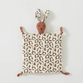 Brown rabbit baby comforter in leopard print 100% cotton gauze muslin security blanket - Leopard Print (Floral Rabbit)