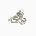 Exquisite silver metal hair claw clip in a bow design for stylish women hair styling - Silver Bowknot C6202