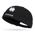 Bonnet docker noir en coton avec broderie blanche 3D et sangle arrière réglable - Réglable / Noir