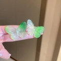 Boucles d'oreilles papillon en résine verte transparente pour femmes et filles - Tige en Argent - Clous Papillon Dégradé - Cyan (6#)