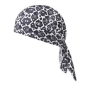 Detail of cycling pirate hat showing breathable fabric with geometric paisley prints - One Size / Black and White Bicycle Print (25#)