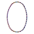 Rainbow faceted geometric 304 stainless steel pendant for DIY jewelry making - Oval-S1509 / Colorful