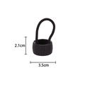 Minimalist black ponytail cuff hair ring with 2.1cm x 3.5cm textured grip surface - Dotted / Black